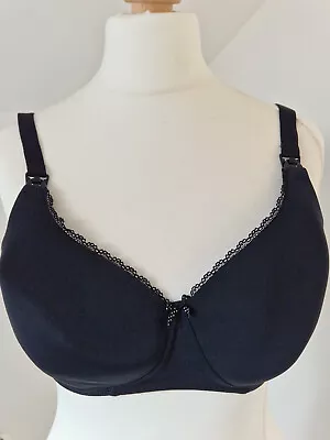 38B MARKS AND SPENCERS M&S Black Seamless Maternity Nursing Bra Nonwired VGC • £6