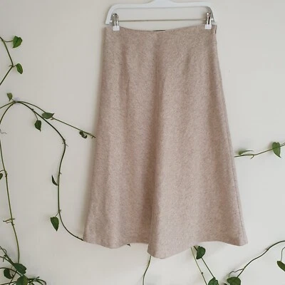 $55 • Buy Massimo Dutti 70% Wool Tailored Midi Skirt 12 M EU40 Academia Fall Lined Classic