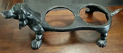 Rare Cast Iron Dachshund Dog Dish Bowl Stand Holder Feeder                   B0 • $74.99