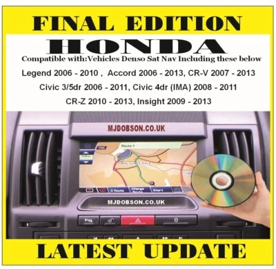 £22.50 • Buy Honda Sat Nav Map Navigation Update Disc Ver 3.co Dvd