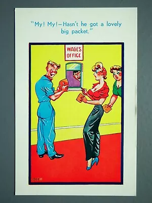 R&L Postcard: Brook Publishing 12105 Large Boob Worker Woman Big Wage Packet • £4.50