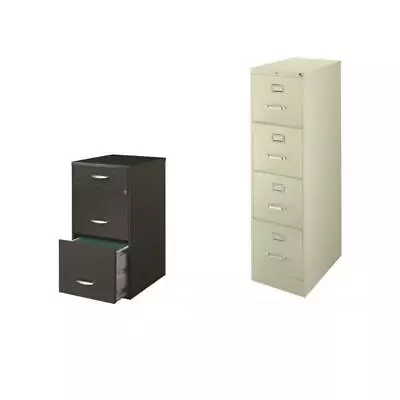 2 Piece Value Pack 4 And 3 Drawer Filing Cabinet In Putty And Charcoal • $371.60