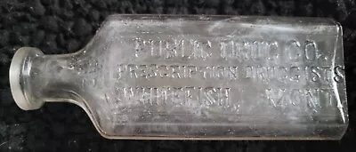 Vintage 4 Oz. Whitefish Montana Public Drug Co. Druggist Medicine Bottle • $14.99