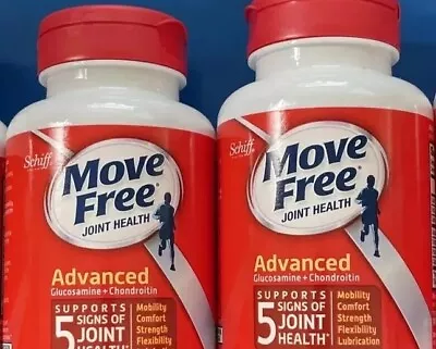 **Two** 80ct Schiff Move Free Advanced Glucosamine Chondroitin 2/day Exp 7/24 • $26