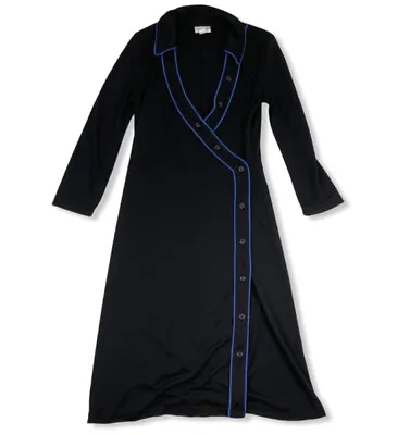 Isaac Mizrahi For Target Black Wrap Front Dress V-Neck 3/4 Sleeve Polyester Sz S • $12.99