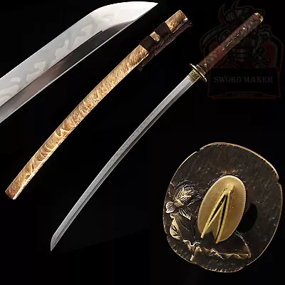 Clay Tempered L6 Steel Handmade Japanese Samurai Katana Full Tang Sharp Sword  • $128.88