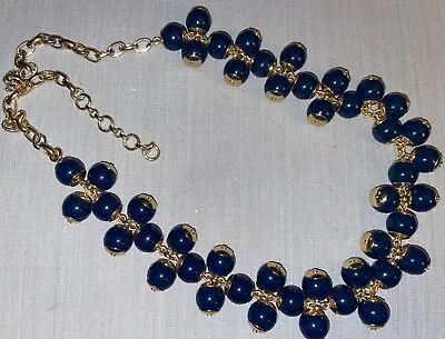 JCrew J Crew Navy Blue Cluster Bead Necklace • $12