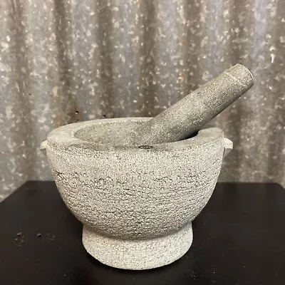 Beautiful Vintage Large Size Granite Mortar & Pestle Set • $61.03