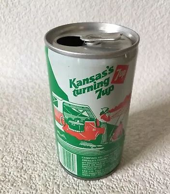 Vintage KANSAS’S Turning 7UP Soda Pop Can Steel Camping #16 OSHKOSH WI • $16.69