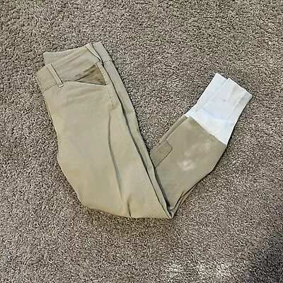 Women's Size 24 Tan Equine Couture Knee Patch Horseback Riding Breeches • $12