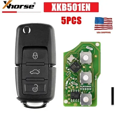 5× Xhorse Universal Wire Flip Remote Key B5 Style 3 Buttons For VW XKB501EN • $30.45