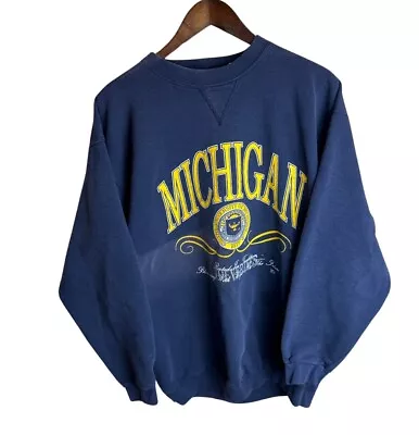 Vintage 90’s Michigan Wolverines Men’s Crewneck Sweatshirt Size Medium Made USA • $26.99