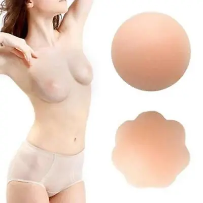 £2.29 • Buy Silicone Nipple Pad Covers Pairs Reusable Adhesive Invisible Bra Round Breast