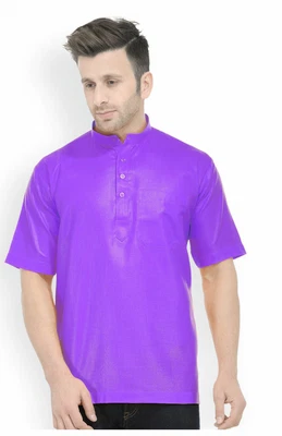 £23.99 • Buy Fashion Shirt Mens Short Sleeve Kurta Cotton Indian Clothing Plus Sizes S-7XL