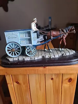 £0.99 • Buy Vintage Shire Horse And Cart Ornament  Large