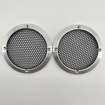 2- 3.5  Aluminum Chrome Speaker Cover Mesh Grills For Car Audio DJ PA Speaker • $29.99