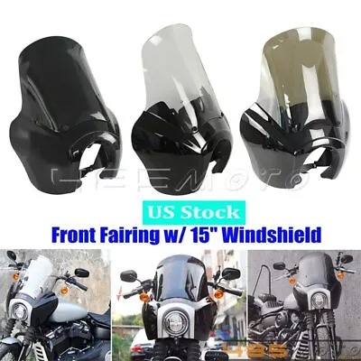 Front Fairing W/15'' Windshield For Harley Softail Standard FXST Street Bob FXBB • $149.99