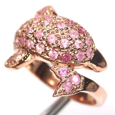 Gemstone Heated Pink Sapphire Jewelry Ring 925 Silver Rose Gold Size 7 • $199