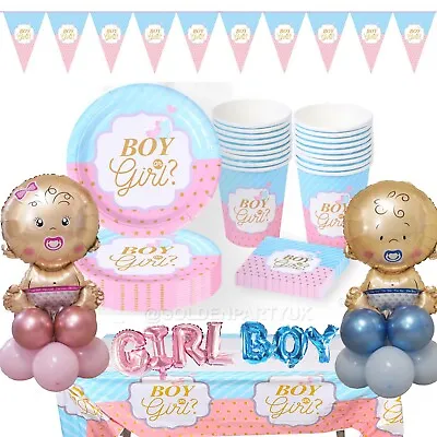 Baby Shower Gender Reveal Boy Or Girl Party Supplies Balloons Display Decor • £6.99