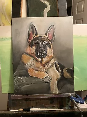 Dog   Portrait  German Shepherd Alsatian Pet Original Oil David Tarrant • £500