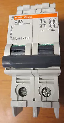 Merlin Gerin Multi 9 C60 Circuit Breaker 6 Amp 2 Pole • $10