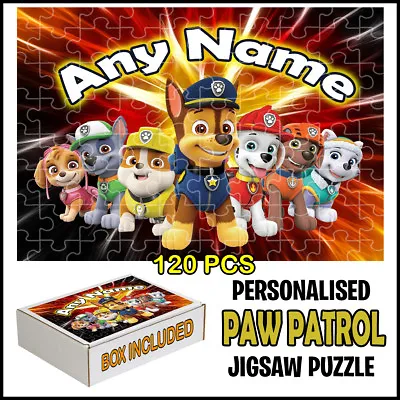 Personalised Paw Patrol Jigsaw Puzzle-Best Gift For Fans - Add Any Name • £11.99