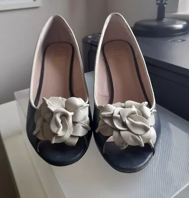 Lotus Size 5 Blue Court Shoe With Flower Decoration - Used Good Condition  • £15