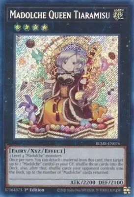 Madolche Queen Tiaramisu - BLMR-EN076 - Secret Rare - 1st Edition NM YuGiOh!  Ba • $2.01