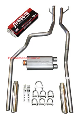 Dual Mandrel Bent Exhaust W/ Flowmaster 50 Series Muffler Fits 03-05 Dodge Ram H • $289.95