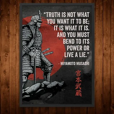 Miyamoto Musashi Poster | Japan Art Poster | Samurai Art | Quote #102 • $16.97