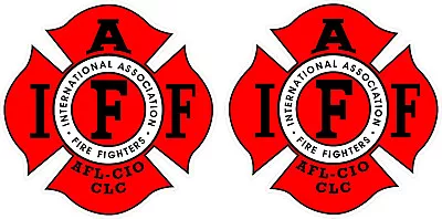 #2409 (2) 2  IAFF Firefighter Sticker Decal Helmet Hard Hat Fully LAMINATED  • $4.39