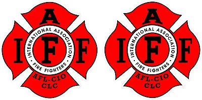 #3717 (2) 1.5  IAFF Firefighter Sticker Decal Helmet Hard Hat Fully LAMINATED  • $4.39