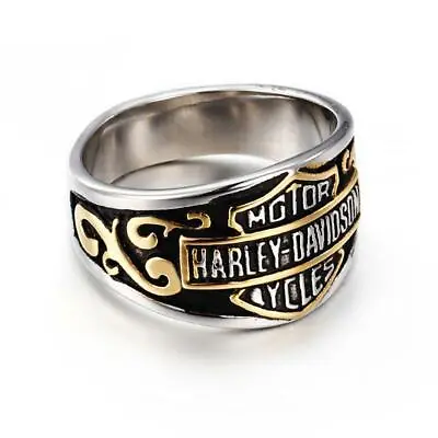 Harley Davidson Motor Cycles Ring Men's Golden Handmade - All Sizes Available • $16.90