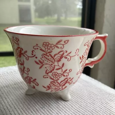 Vintage Style BIA Fine China Ivory With Red Floral Tea Cup Coffee Mug 3 Footed • $22.75