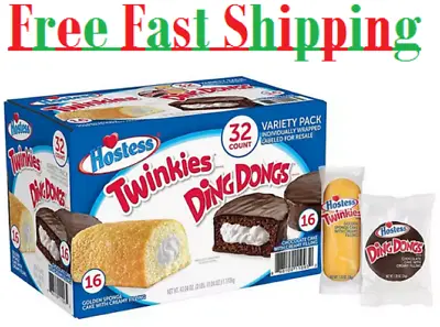 New Hostess Twinkies And Ding Dongs Variety Pack (32 Pk.) Free & Fast Shipping. • $19.25