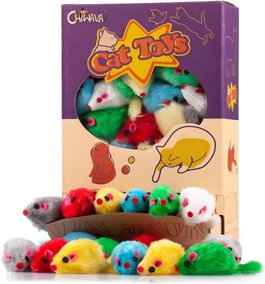 36PCS 4.1'' Furry Cat Toy Mice Rattle Small Mouse Kitten Interactive Play AU NEW • $19.65