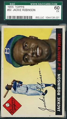 1955 Topps Baseball # 50 Jackie Robinson  Sgc 60 / 5   Ex   Hof  Hg • $900