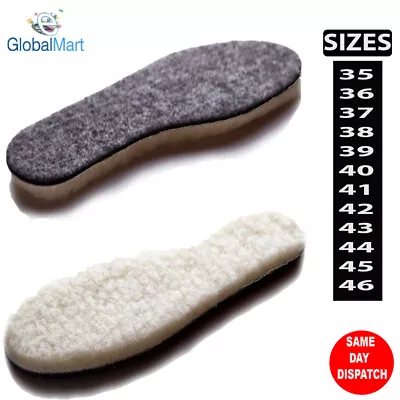 Sheepskin Insoles Soft Warm Thermal Inner Fleece Wool Pair Boots Shoe Soles Uk • £4.09