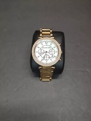 Michael Kors Women's Quartz Analog Chronograph Watch MK-5491 Parker Rose Gold • $34.99