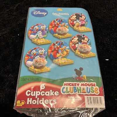 Disney Mickey Mouse Club House Cupcake Holders Package Of 6 New In Package • $2.49