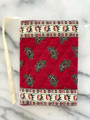 Vintage Vera Bradley Indiana Tag Quilted Paperback Book Mark Cover Red RARE! • $13.49