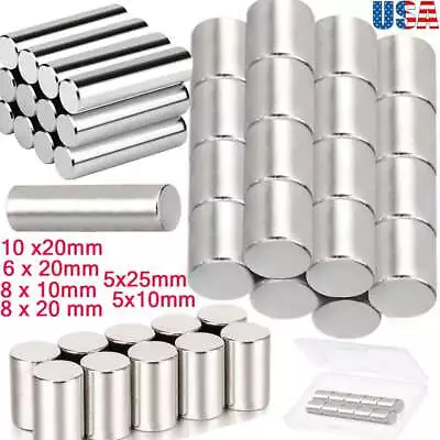 10-50Pcs N45 Cylinder Disc Magnet Rare Earth Craft Rod Neodymium Fridge 6 Sizes • $8.55