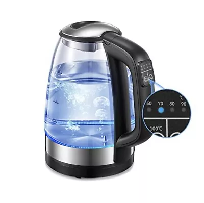 Electric Kettles Temperature Control Kettle Glass Kettles Electric W/ 5-Color • £34.99