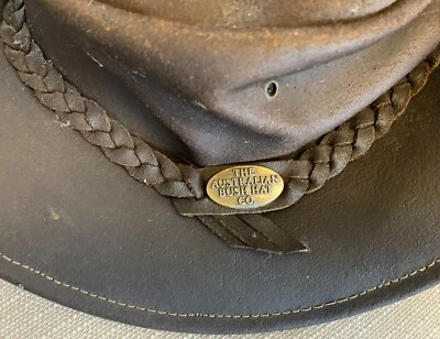£8.49 • Buy Vintage Real Leather Cowboy Hat By ' The Australian Bush Hat Company Co ' 