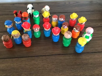 24 Vintage Fisher-Price Little People Figures Wood & Plastic • $34