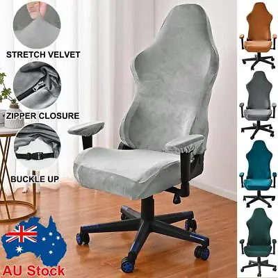 $40.19 • Buy Velvet Game Chair Covers Computer Racing Gaming Chair Protector Slipcover Grey
