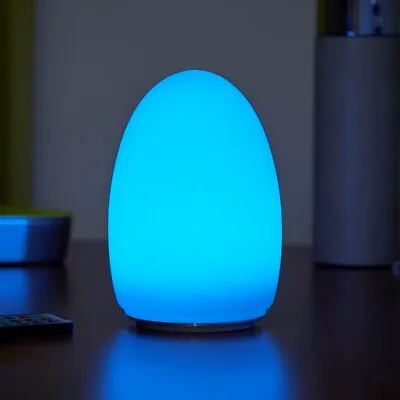 Auraglow Rechargeable Cordless Wireless Colour Changing LED Table Lamp – EGG • £36.99