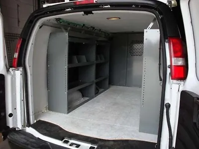 Van Shelving Package Full Size GMC / Chevy - Set Of 3 Shelves + Safety Partition • $1649.85