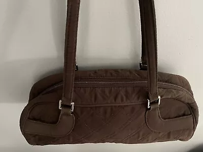Vera Bradley Espresso Brown Microfiber Quilted Double Handle Hand Bag Purse Bag • $18