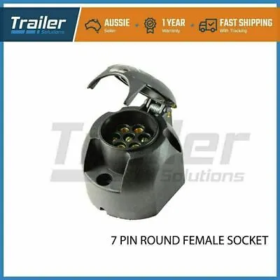 Trailer Plug 7 Pin Round Plug Female Adapter Connector Caravan Boat • $12.90